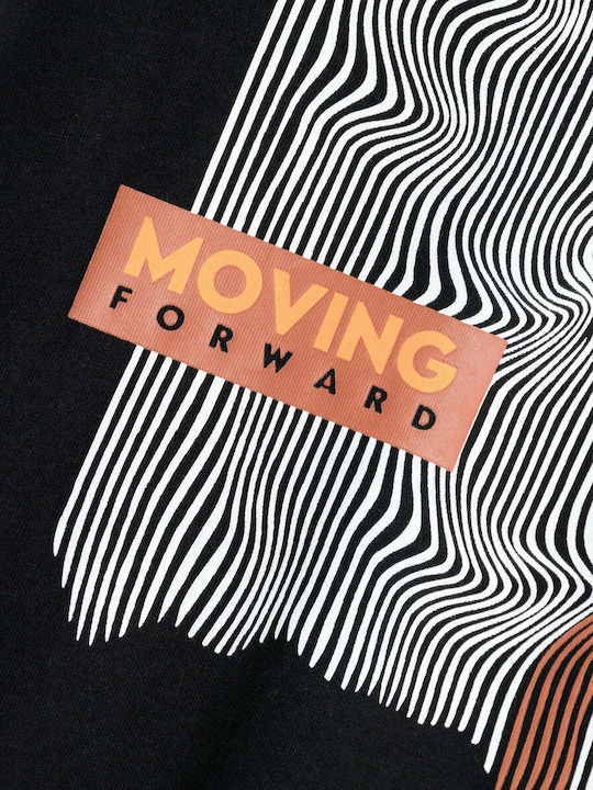 Kids Long-Sleeved Black Blouse Moving Forward