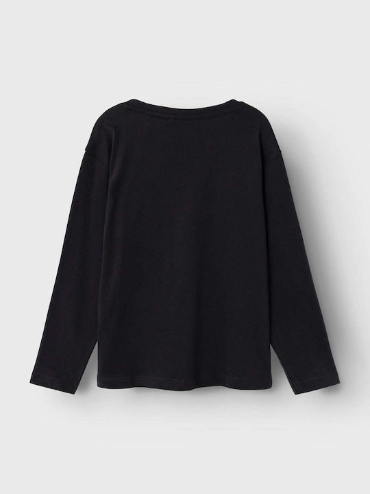 Kids Long-Sleeved Black Blouse Moving Forward