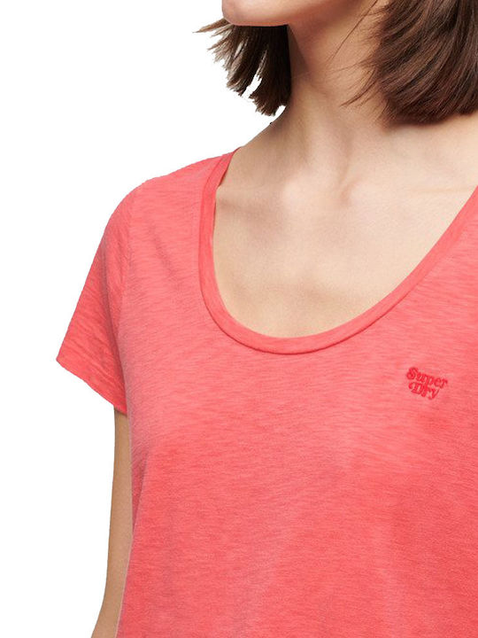 Superdry Γυναικείο T-shirt Κοραλί