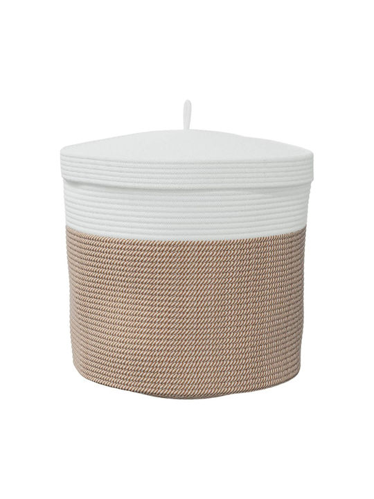 vidaXL Fabric Collapsible Laundry Basket with Lid 40x40x35cm Brown