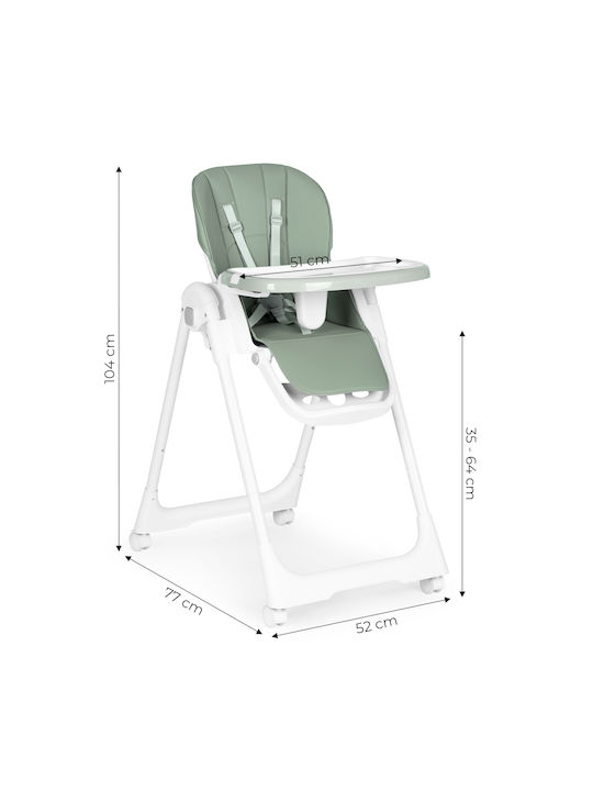 Ecotoys Foldable Baby Highchair with Adjustable Height Green HA-013 Green