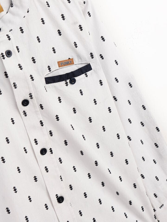 Funky Kids Shirt Long Sleeve White