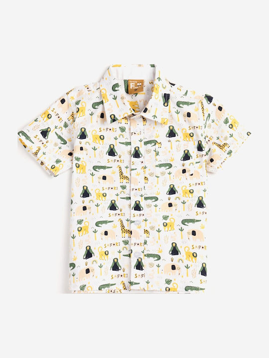 Funky Kids Shirt Short Sleeve White