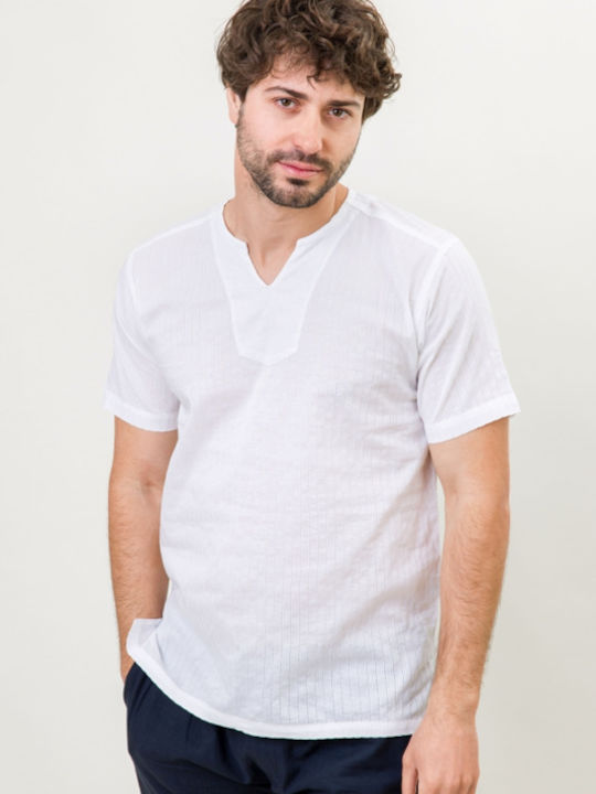 Pronomio Men's Shirt Short Sleeve Cotton White