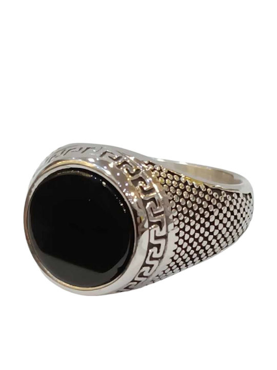 One Jewellery Bărbat Inel cu Pietre din Oțel