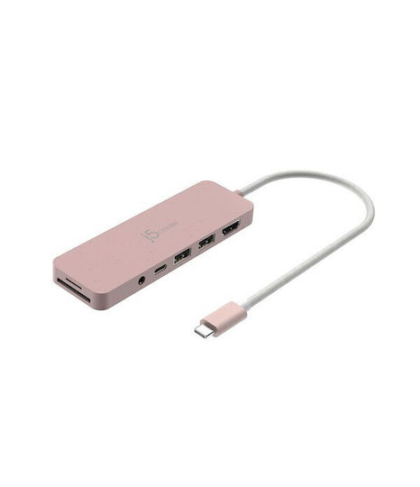 J5create USB-C Docking Station mit HDMI 4K PD Rosa (JCD373ER-N)