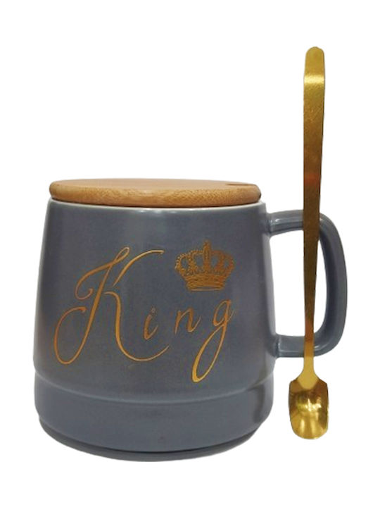 Etoile Queen Ceramic Mug with Lid in Various Colors 360ml (Various Colors)