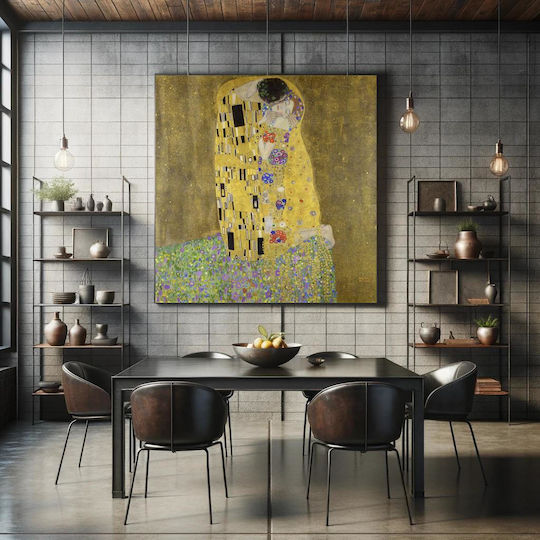 Gustav Klimt's The Kiss (1907–1908) Πίνακας σε Καμβά 140x140cm