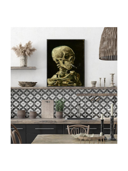 Vincent Van Gogh - Head Of A Skeleton With A Burning Cigarette Painting Copy of Van Gogh on Canvas 30x40cm