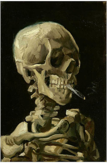 Vincent Van Gogh - Head Of A Skeleton With A Burning Cigarette Картина Копие на Ван Гог Платнен 30x40см