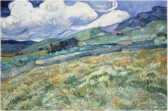 Vincent Van Gogh - Landscape From Saint-rémy Painting Copy of Van Gogh on Canvas 50x40cm