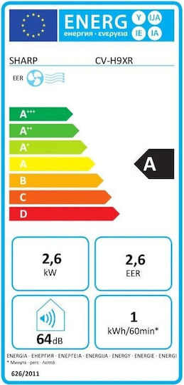 Sharp Φορητό Κλιματιστικό 9000 BTU μόνο Ψύξης