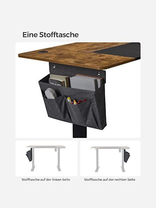 Birou Electric Din Lemn Maro Cu Picioare Metalice Și Înălțime Reglabilă 120x60x72cm