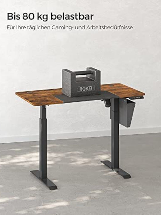 Birou Electric Din Lemn Maro Cu Picioare Metalice Și Înălțime Reglabilă 120x60x72cm