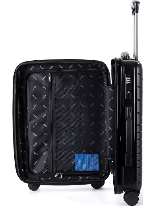 Lavor Cabin Hard Travel Suitcase Black with 4 Wheels Height 55cm