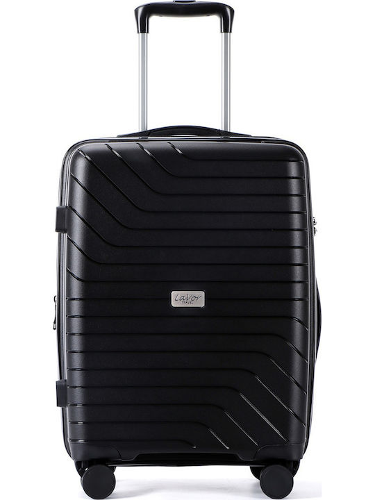 Lavor Cabin Hard Travel Suitcase Black with 4 Wheels Height 55cm