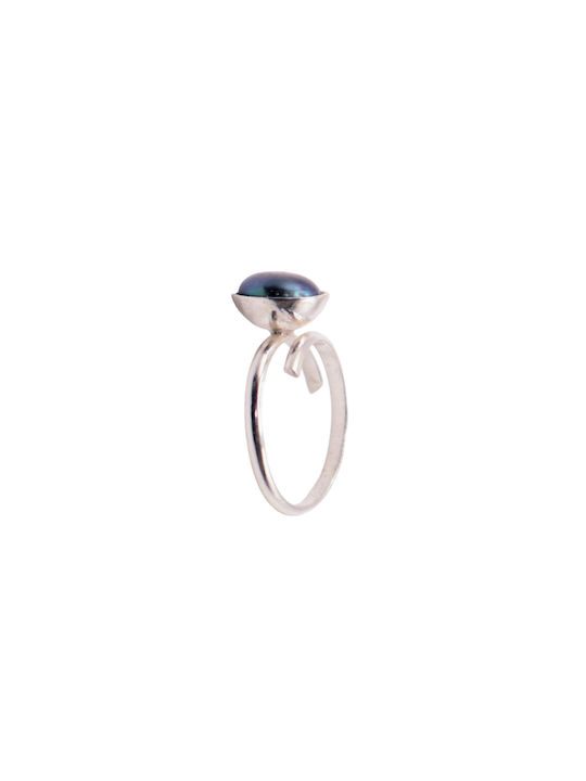 Women's Silver Ring with Pearl