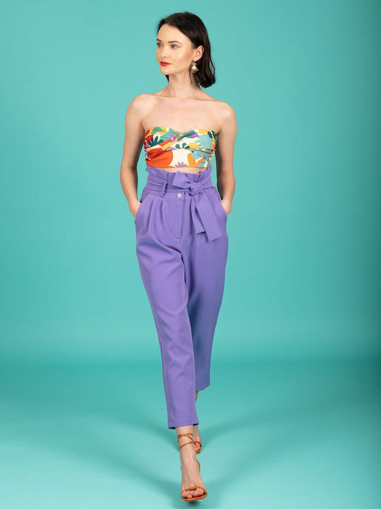 Women's Chino Trousers Slim Fit Purple