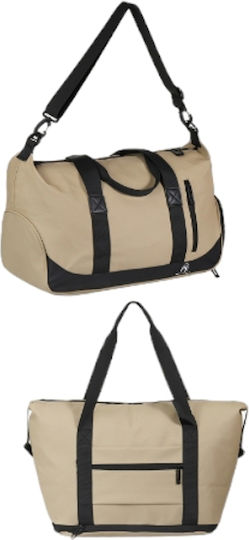 Mcan Sack Voyage 36lt Beige made of Artificial Leather L43xW25xH34cm