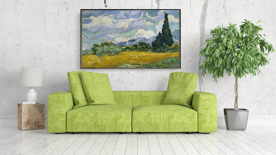 Wheat Field With Cypresses By Vincent Van Gogh 1 Картина Копие на Ван Гог Платнен 100x70см