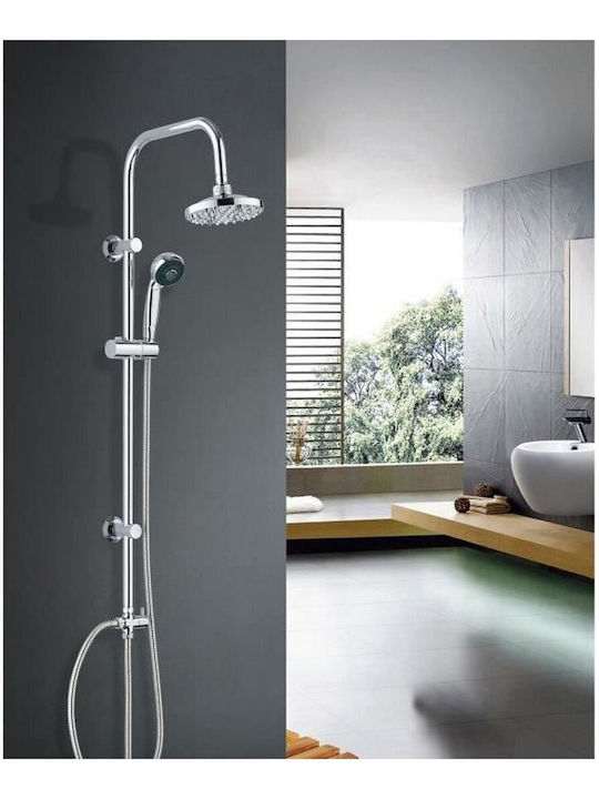 Rousseau Sonora Adjustable Shower Column with Mixer Silver