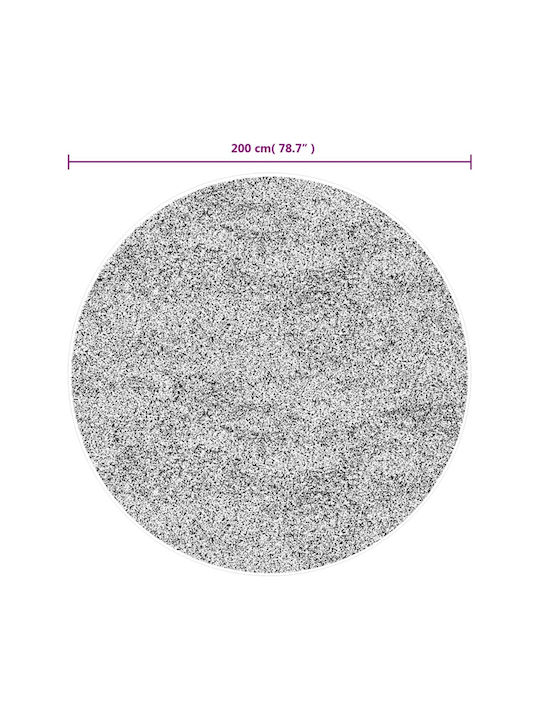 vidaXL Huarte Αντιολισθητικό Χαλί Στρογγυλό Γκρι Φ200cm