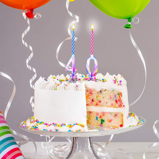 Birthday Candle Number "4" in White Color 8PRT35