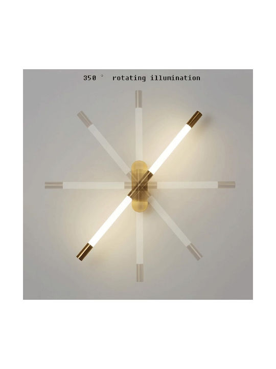 H34 Modern Wandleuchte mit Integrierte LED und Warmes Weiß Licht Gold 5x5x5cm