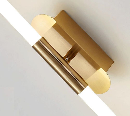 H34 Modern Wall Lamp with Integrated LED and Warm White Light Gold 5x5x5cm