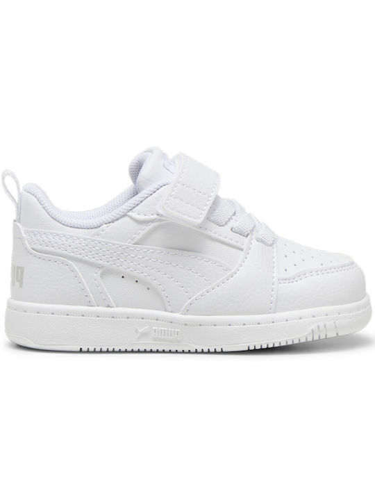 PUMA Rebound V6 Adidași Copii Cu Închidere Hoop & Loop Albi