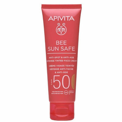 Apivita Bee Sun Safe Sonnenschutz Creme Für das Gesicht SPF50 mit Farbe 50ml