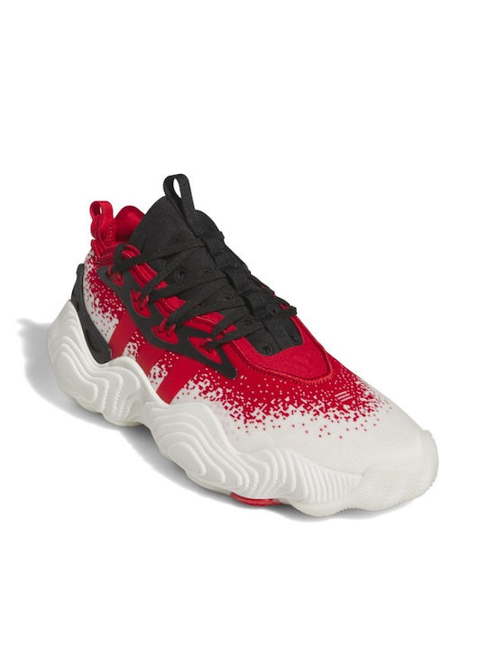 Adidas Low Basketball Shoes Off White / Red / Core Black