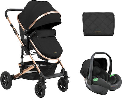 Kikka Boo Amaia Verstellbar 3 in 1 Baby Kinderwagen Geeignet für Neugeborene Black 11kg