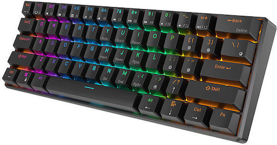 Royal Kludge RK61 Wireless Gaming Mechanical Keyboard 60% with Custom Red switches and RGB lighting (English US) Red