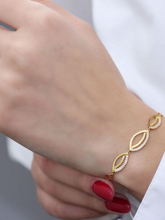 Bracelet made of Gold 14K with Zircon