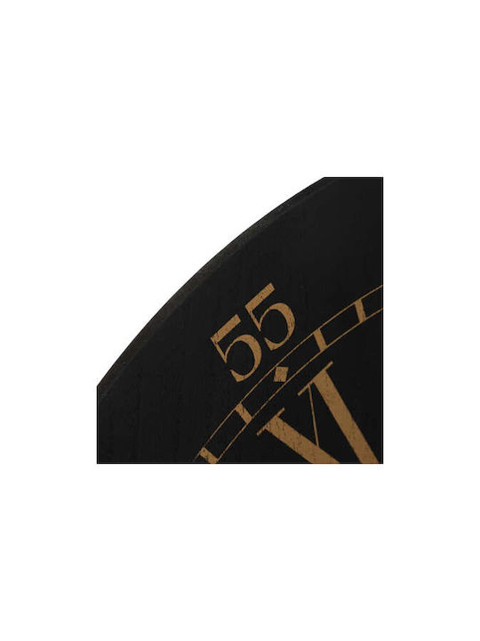 Ρολόι Τοίχου Ξύλινο Μαύρο Ø54.5cm