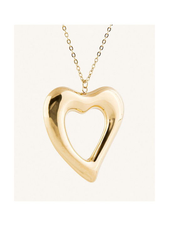 StanStefan Necklace with design Heart from Gold Plated Steel