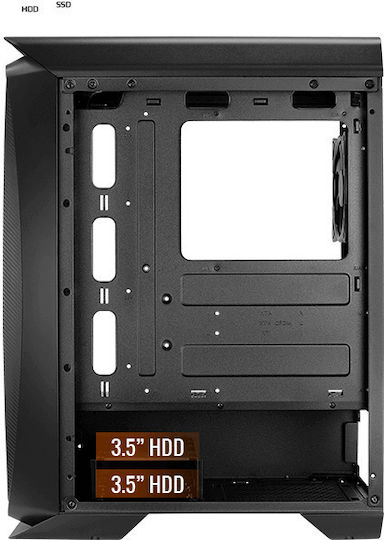 Aerocool Aero One Frost Gaming Midi Tower Computer Case with Side Window and RGB Lighting Black