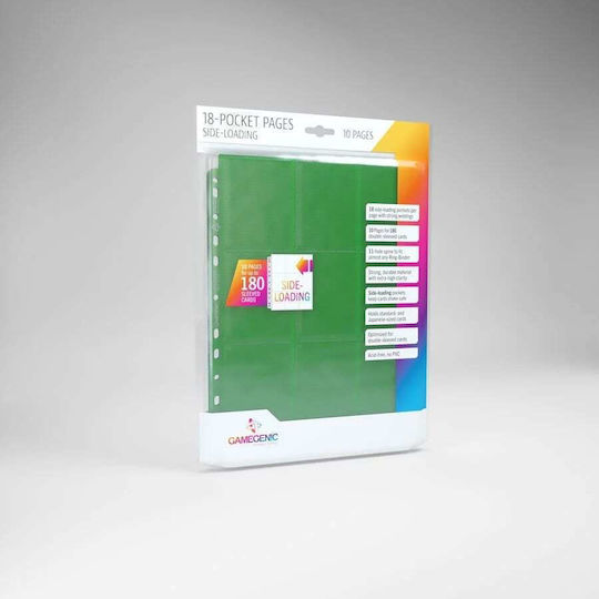 Gamegenic Карти Страници 9-Джобна Стандартен Размер 10 Бр Зелен
