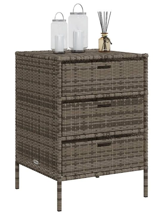 vidaXL Cutie de depozitare pentru exterior Rattan Gri L55xW59xH80buc