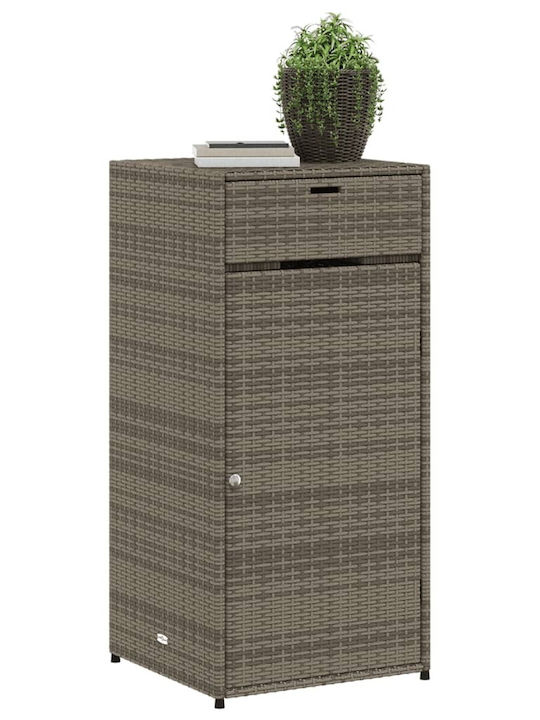 vidaXL Cutie de depozitare pentru exterior Rattan Gri L55xW55xH111buc