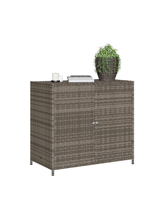vidaXL Μπαούλο Αποθήκευσης Εξωτερικού Χώρου Rattan Γκρι Μ83xΠ45xΥ76εκ.