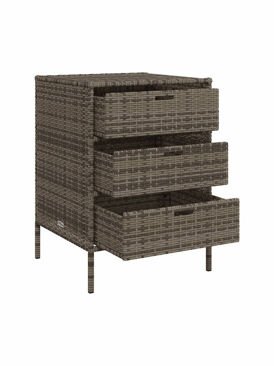 vidaXL Cutie de depozitare pentru exterior Rattan Gri L55xW59xH80buc