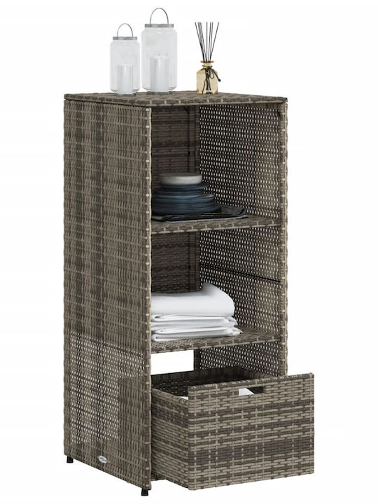 vidaXL Cutie de depozitare pentru exterior Rattan Gri L50xW55xH115buc