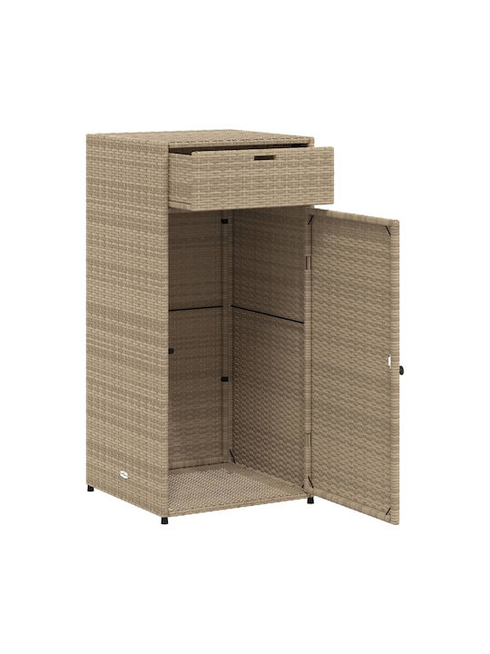 vidaXL Außenlagerbox Rattan Beige L55xB55xH111cm