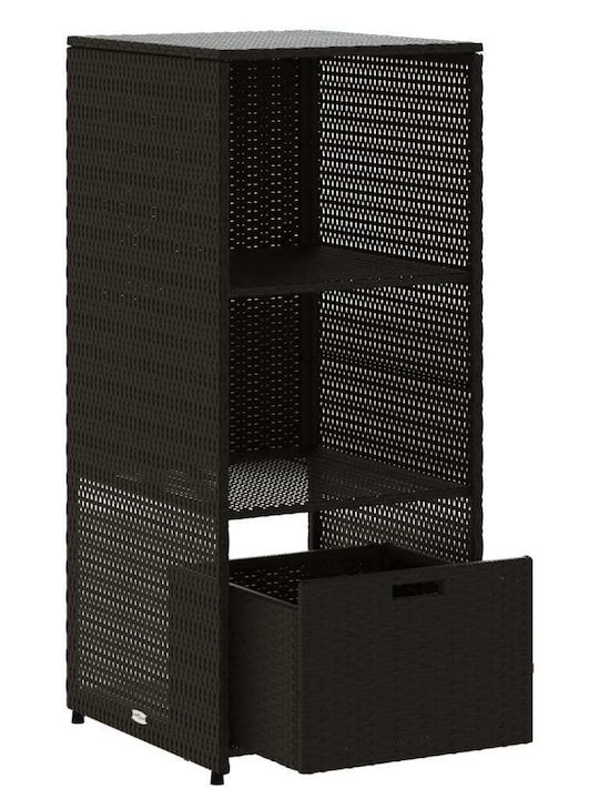 vidaXL Cutie de depozitare pentru exterior Rattan Negru L50xW55xH115buc