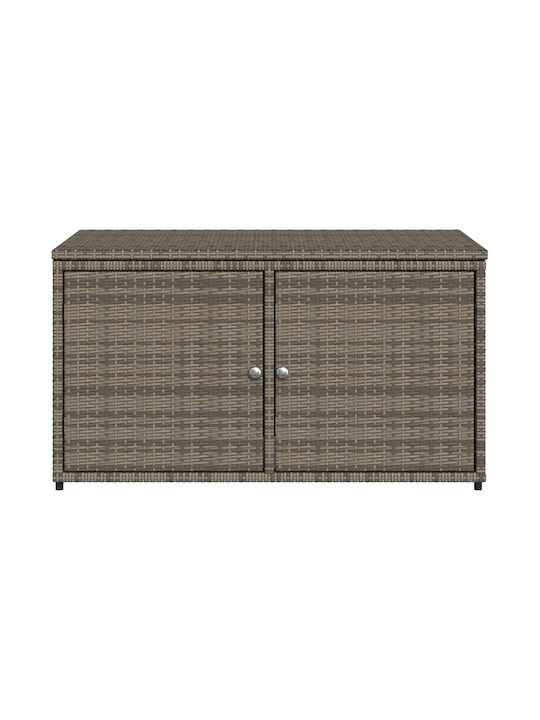 vidaXL Außenlagerbox Rattan Gray L110xB55.5xH60.5cm