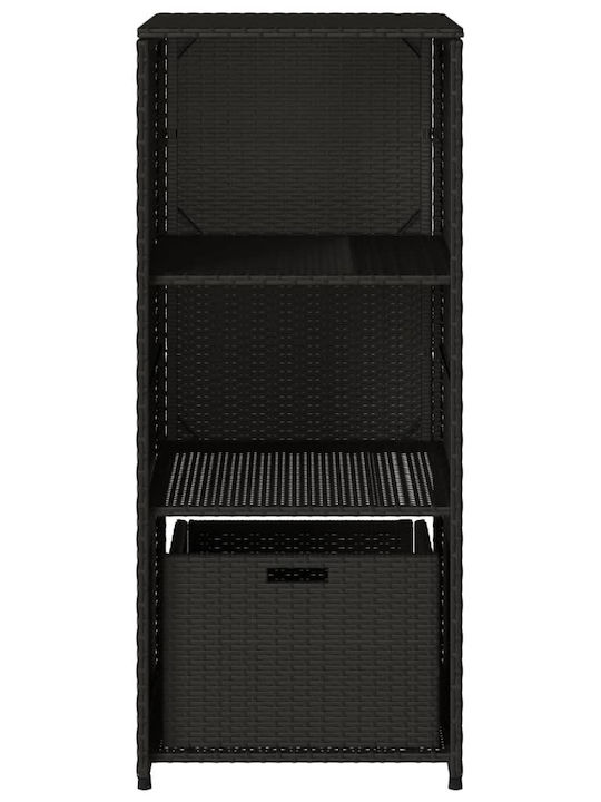 vidaXL Cutie de depozitare pentru exterior Rattan Negru L50xW55xH115buc