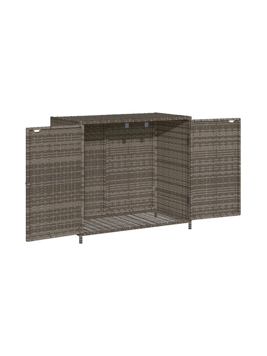 vidaXL Μπαούλο Αποθήκευσης Εξωτερικού Χώρου Rattan Γκρι Μ83xΠ45xΥ76εκ.