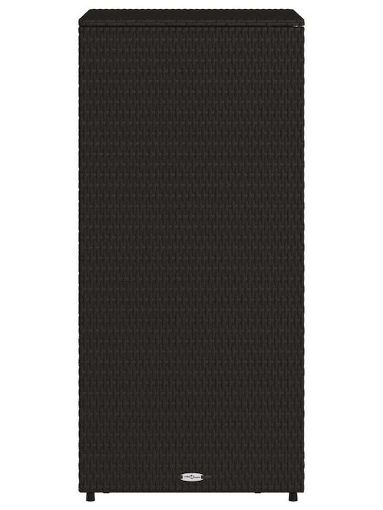 vidaXL Cutie de depozitare pentru exterior Rattan Negru L50xW55xH115buc